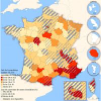 Part de la population estimée en zone inondable par cours d'eau en 2008