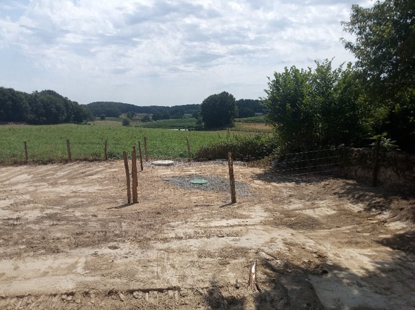 Piquetage de l’emprise de la cuve et fin de chantier