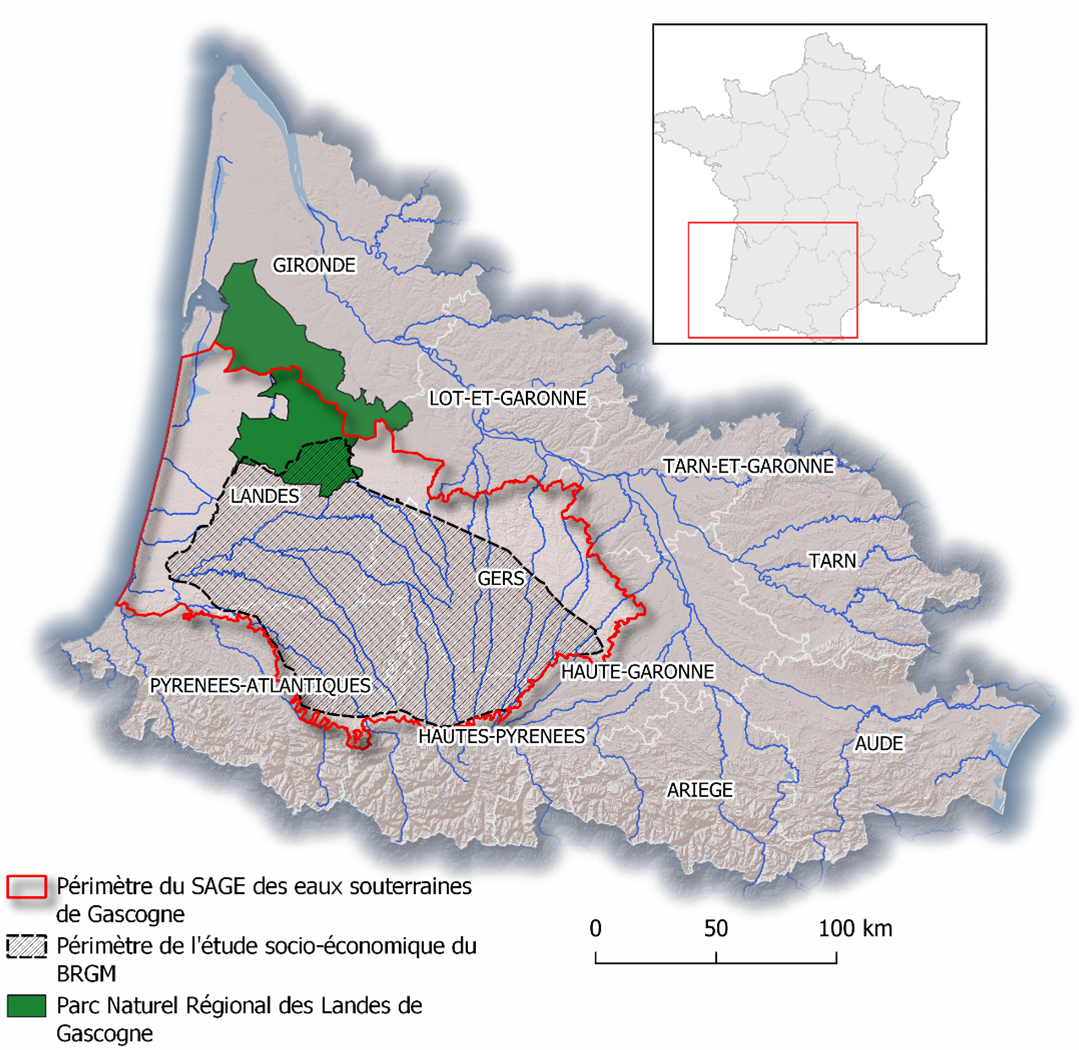 Périmètre SAGE Eaux souterraines de Gascogne